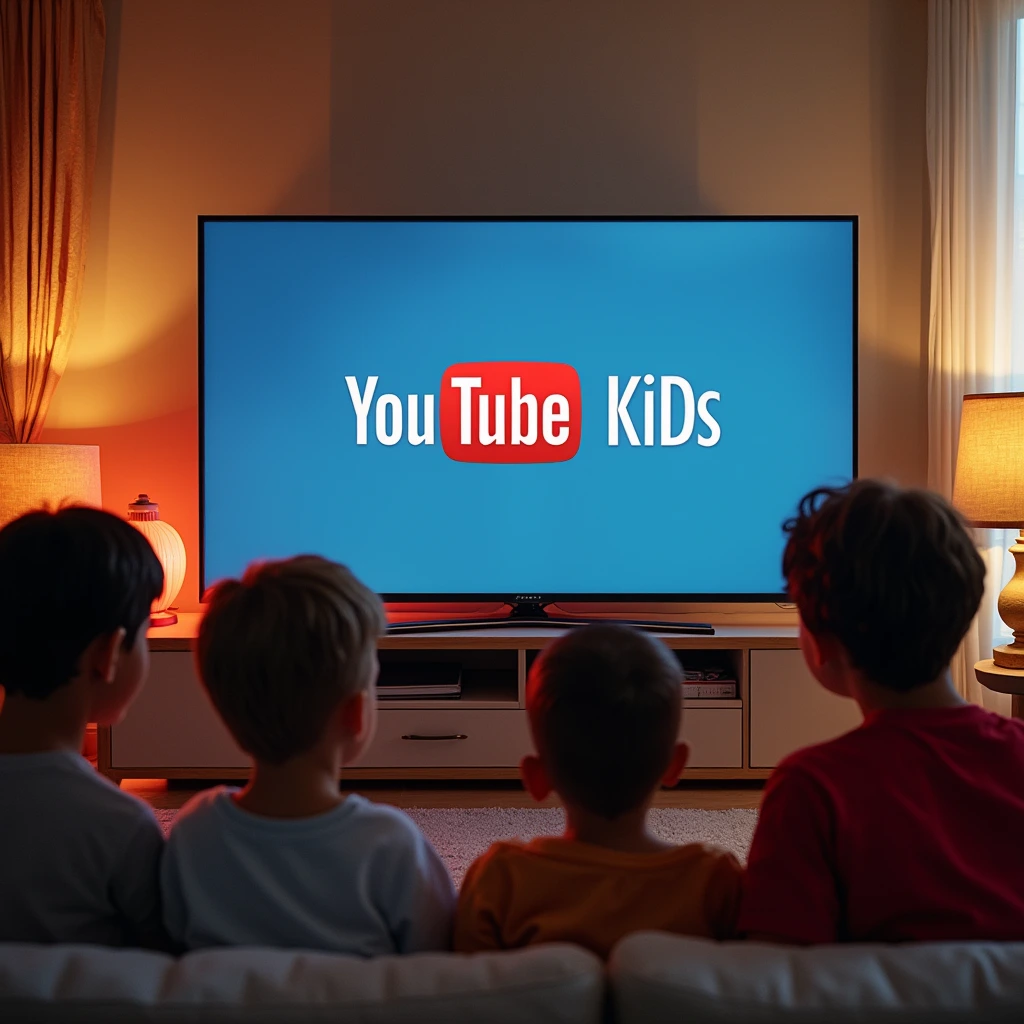 Child using YouTube Kids app on a tablet in 2025, a safe alternative to TikTok for children